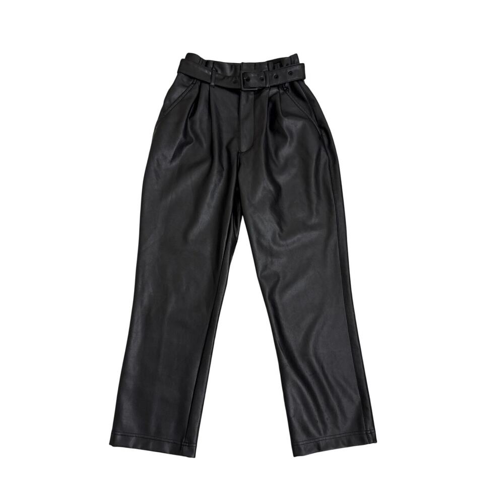 Abercrombie & Fitch High Waist Straight Grunge Faux Leather Pants Women's XS